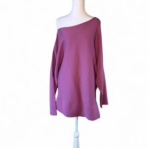 Banana Republic Off Shoulder Batwing Sweater Tunic Fuscia XL